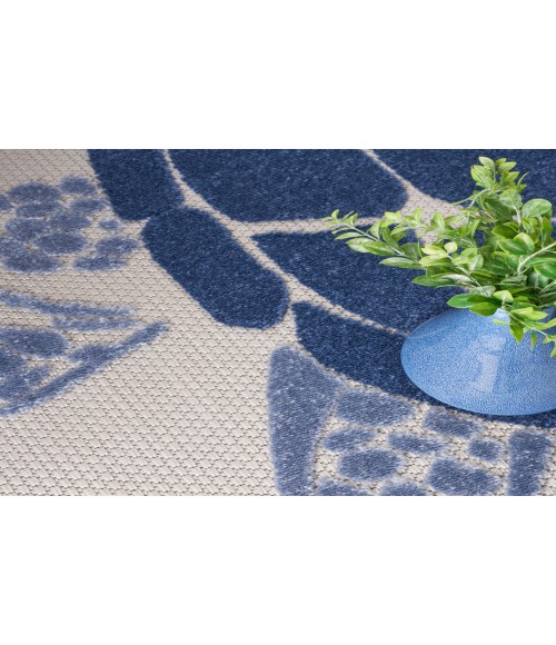 Nourison Aloha Navy Blue ALH27 7’10” Round Rug