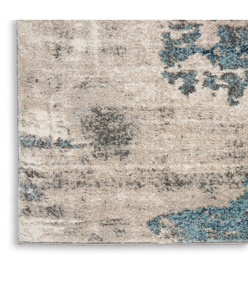 Kathy Ireland American Manor Area Rug AMR04 Ivory Blue 2'2" x 7'6"