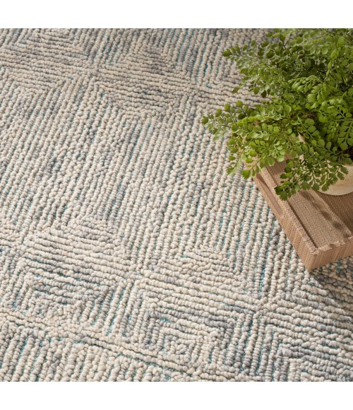 Nourison Vail Ivory Grey Teal VAI04 7 ft. 9 in. X 9 ft. 9 in. Rect. Rug