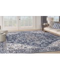 Nicole Curtis Machine Washable Series 1 Navy Ivory SR104 10 ft. X 14 ft. Rectangle Rug