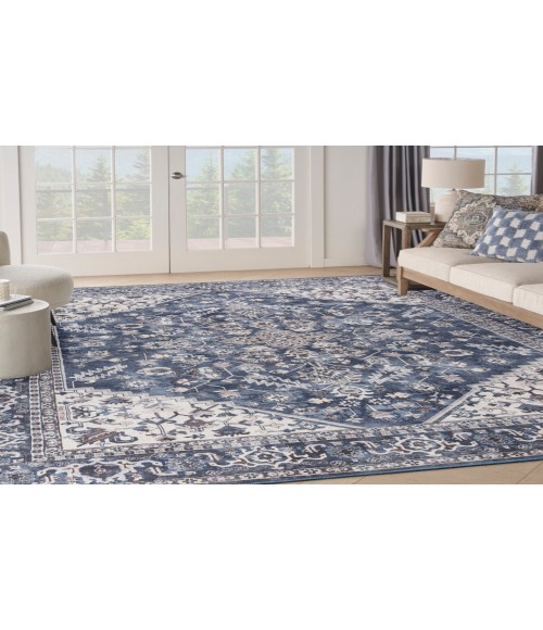 Nicole Curtis Machine Washable Series 1 Navy Ivory SR104 10 ft. X 14 ft. Rectangle Rug