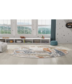 Nourison Astra Machine Washable Multicolor ASW01 7 ft. 10 in. Round Rug