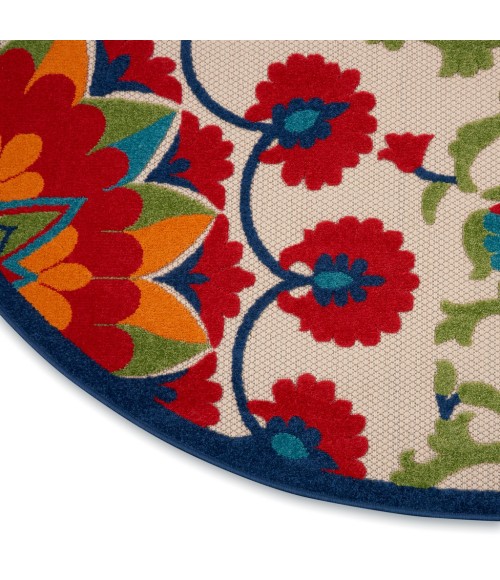 Nourison ALOHA Area Rug Nourison Aloha Round Area Rug ALH20-Red/Multicolor