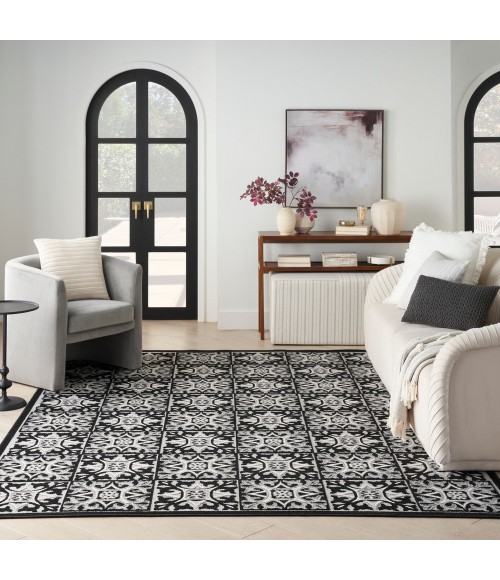 Nourison Aloha Area Rug Nourison Aloha Area Rug ALH34 Black White