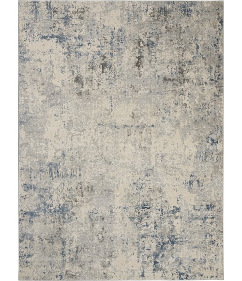 Nourison Rustic Textures Area Rug RUS07-Ivory/Grey-blue