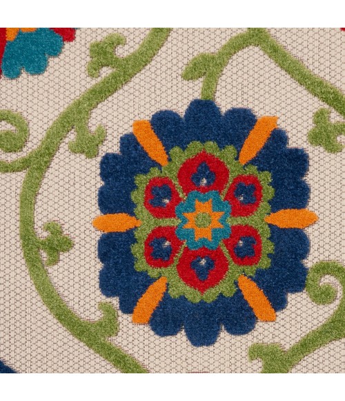 Nourison Aloha Round Area Rug ALH19-Blue/Multicolor