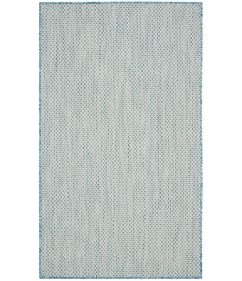 Nourison Courtyard Area Rug COU01 Ivory Aqua 3' x 5'