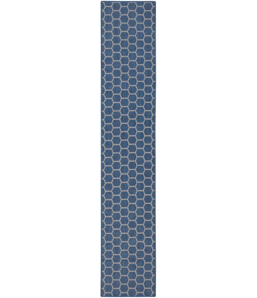 Nourison Reversible Indoor Outdoor Blue RVB01 2 ft. 2 in. X 10 ft. Rect. Rug