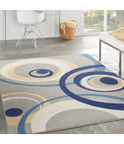 Nourison Home Grafix GRF21 Grey 3 ft. 9 in. X 5 ft. 9 in. Area Rug