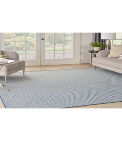 Nourison Courtyard Ivory Blue COU01 8 ft. Square Rug