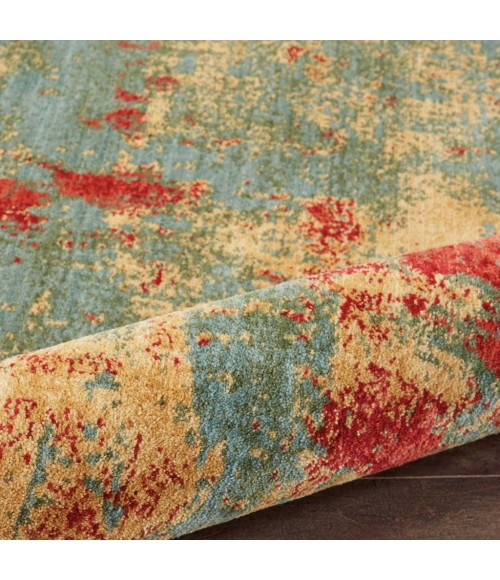 Nourison Somerset Round Area Rug ST91-Teal/Multicolor