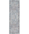 Nicole Curtis Machine Washable Series 1 Area Rug SR104 Blue 7' Runner