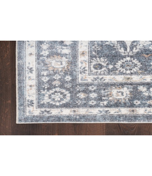 Nourison Astra Machine Washable Dark Blue ASW16 7 ft. 10 in. X 10 ft. Rectangle Rug