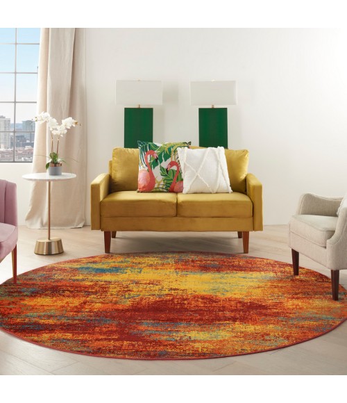 Nourison Home Nourison Essentials Flame Rug NRE06 8 ft. Round - Rugs Town Nourison Home Nourison Essentials Flame NRE06 8 ft. Round Rug