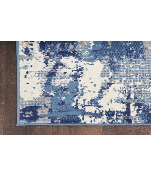 Nourison Grafix Navy Blue GRF38 3 ft. 9 in. X 5 ft. 9 in. Rectangle Rug