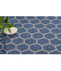 Nourison Reversible Indoor Outdoor Blue RVB01 8 ft. Round Rug