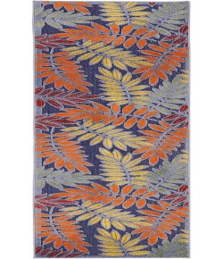 Nourison Aloha Navy Multicolor ALH18 2 ft. X 6 ft. Rectangle Rug