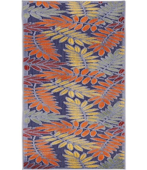 Nourison Aloha Navy Multicolor ALH18 2 ft. X 6 ft. Rectangle Rug