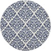 Nourison Grafix - Grf06 White Blue Area Rug 5 ft. 3 X Round