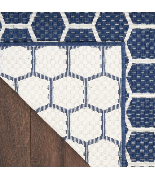Nourison Reversible Indoor Outdoor Navy RVB01 2 ft. 2 in. X 8 ft. Rect. Rug
