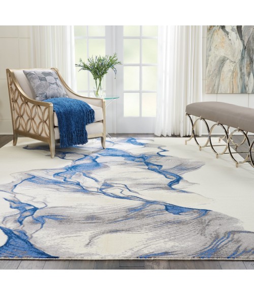 Nourison Twilight Area Rug TWI27 Ivory/Blue 8'6" x 11'6"