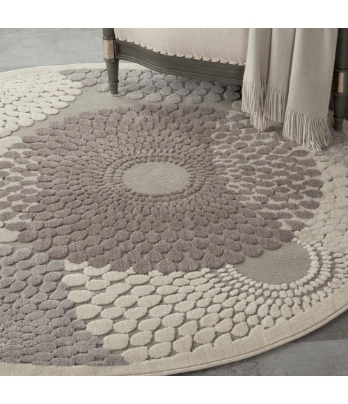 Nourison GRAPHIC ILLUSIONS Area Rug Nourison Graphic Illusions Round Area Rug GIL04-Grey