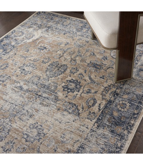 Nourison MALTA Area Rug kathy ireland Home Malta Area Rug MAI13-Blue/Ivory