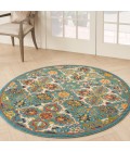 Nourison Allur Area Rug ALR03 Turquoise Ivory