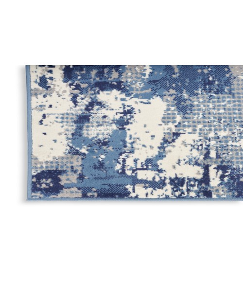 Nourison Grafix Navy Blue GRF38 2 ft. 3 in. X 7 ft. 6 in. Rectangle Rug