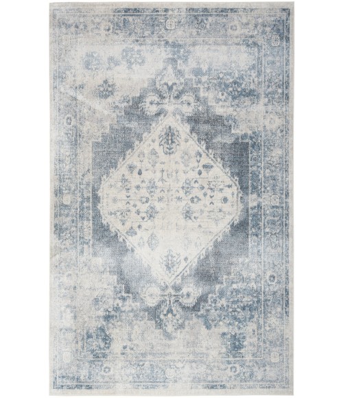 Nourison Astra Machine Washable Blue Ivory ASW11 10 ft. X 14 ft. Rectangle Rug