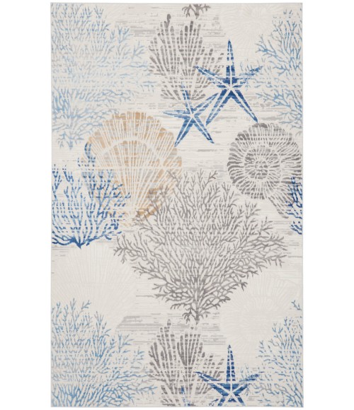 Nourison Pompeii Ivory Grey Blue Rug PMP04 9 ft. X 12 ft. Rectangle - Rugs Town Nourison Pompeii Ivory Grey Blue PMP04 9 ft. X 12 ft. Rectangle Rug