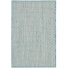 Nourison Courtyard - Cou01 Ivory Aqua Area Rug 2 ft. X 3 ft. Rectangle