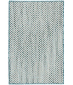 Nourison Courtyard - Cou01 Ivory Aqua Area Rug 2 ft. X 3 ft. Rectangle