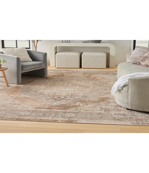 Nourison Astra Machine Washable Beige ASW13 6 ft. 7 in. X 9 ft. Rectangle Rug