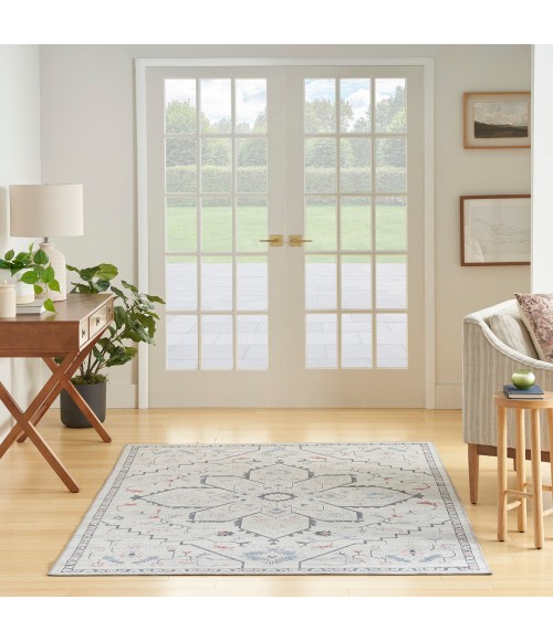 Nicole Curtis Machine Washable Series 1 Area Rug SR110 Ivory Blue