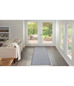 Nourison Courtyard Ivory Blue COU01 2 ft. 2 in. X 8 ft. Rectangle Rug