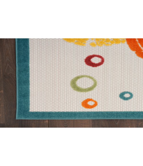 Nourison Aloha Teal Multi ALH27 2 ft. X 6 ft. Rectangle Rug