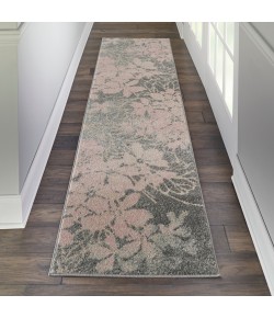 Nourison Tranquil(Traql) - Tra08 Grey Pink Area Rug 2 ft. 3 X 7 ft. 3 Rectangle