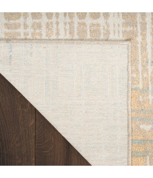 Nourison Home Washable Decor Beige Blue WSD07 6 ft. 7 in. X 9 ft. Rectangle Rug