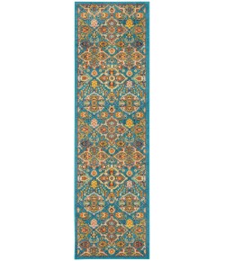 Nourison Allur - Alr03 Turquoise Ivory Area Rug 2 ft. 3 X 7 ft. 6 Rectangle