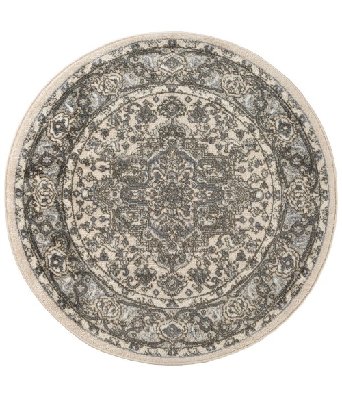 Nourison Quarry Ivory Blue QUA05 4 ft. X Round Rug