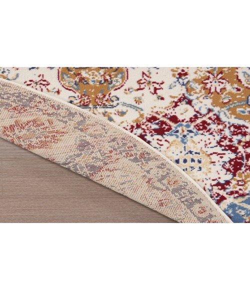 Nourison Grafix Blue Multicolor GRF31 5 ft. 3 in. Round Rug
