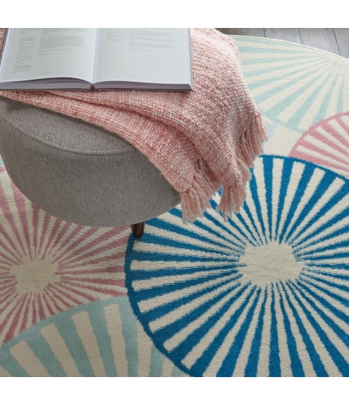 Nourison Grafix Round Area Rug GRF20-Ivory/Multi