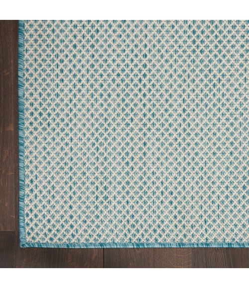 Nourison Courtyard Area Rug COU01 Ivory Aqua 3' x 5'