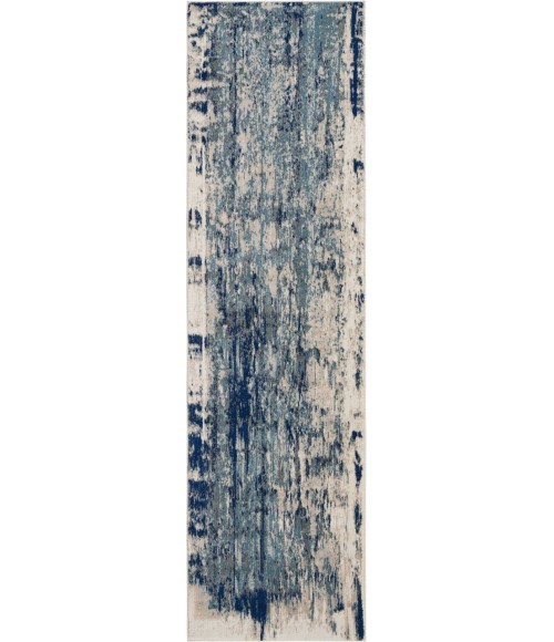 Nourison MAXELL Area Rug Nourison Maxell Runner Area Rug MAE16-Ivory/Blue
