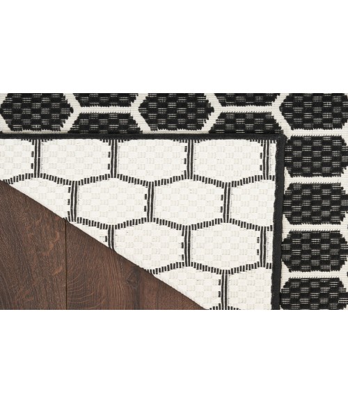 Nourison Reversible Indoor Outdoor Black Rug RVB01 9 ft. X 12 ft. Rectangle - Rugs Town Nourison Reversible Indoor Outdoor Black RVB01 9 ft. X 12 ft. Rectangle Rug