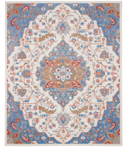 Elation Area Rug Nourison Elation Area Rug ETN09 Ivory Blue 9' x 12'