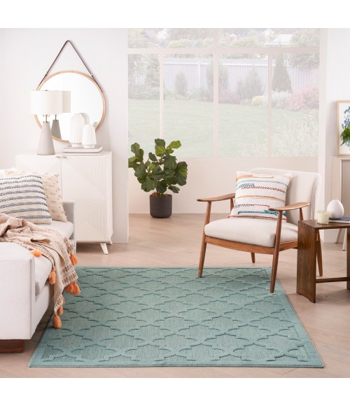 Nourison Easy Care Area Rug NES01 Aqua/Teal