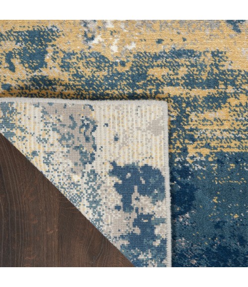 Nourison Twilight Area Rug TWI22 Navy Gold 5'6" x 8'