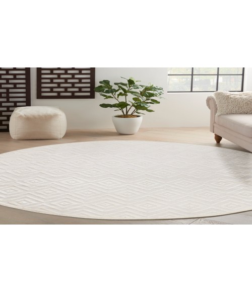 Nourison Versatile Ivory White NRV01 10 ft. Round Rug